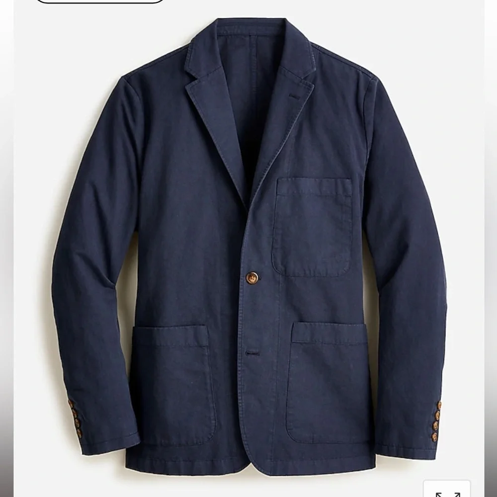 New J‎ Crew Garment-dyed-cotton-linen blend chino suit jacket